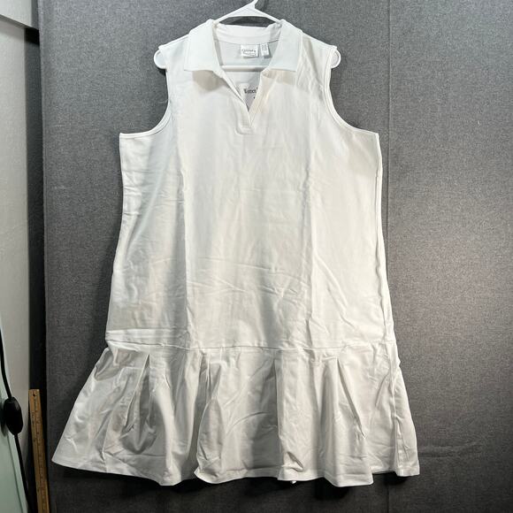 Wicked by Women with Control Petite Pleated Polo Dress Alabaster Size P2X - Picture 1 of 13